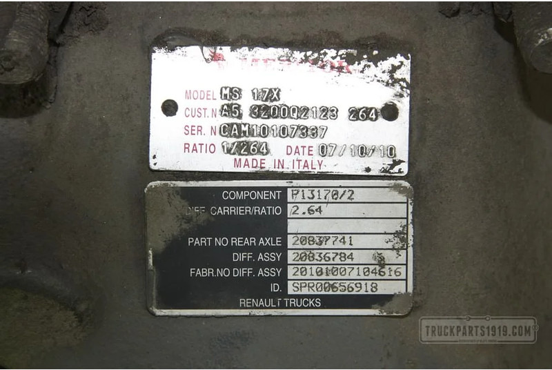 Meritor Axle & Steering Parts Achteras Compleet R=2.64 Renau - Axle and parts for Truck: picture 4 Meritor Axle & Steering Parts Achteras Compleet R=2.64 Renau - Axle and parts for Truck: picture 4