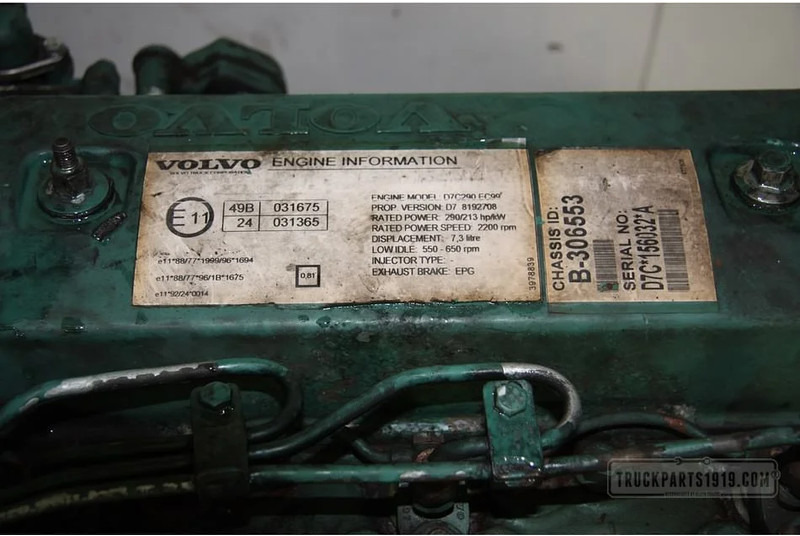 Volvo Engines & Parts Motor D7C 290 EC99 Euro 3 - Engine for Truck: picture 4 Volvo Engines & Parts Motor D7C 290 EC99 Euro 3 - Engine for Truck: picture 4