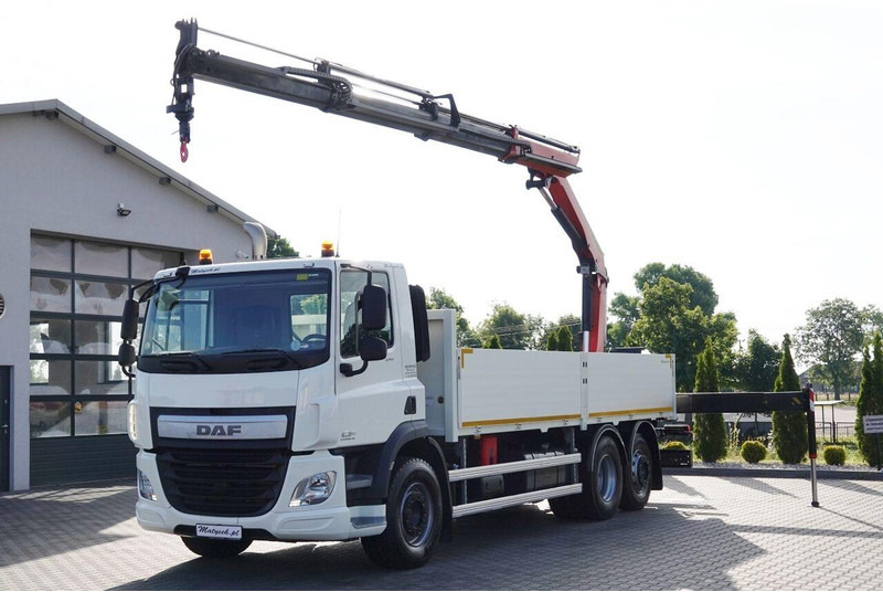 DAF CF 370 / 6x2 / SKRZYNIOWY - paka: 6,4 m / + HDS PALFINGER PK 180 - Dropside/ Flatbed truck, Crane truck: picture 1 DAF CF 370 / 6x2 / SKRZYNIOWY - paka: 6,4 m / + HDS PALFINGER PK 180 - Dropside/ Flatbed truck, Crane truck: picture 1