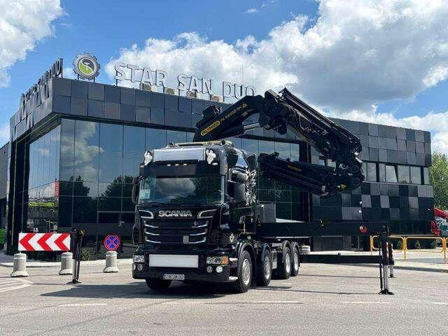 Dropside/ Flatbed truck, Crane truck Scania R560 8x2 PALFINGER PK 92002 SH Fly Jib Winch 5t: picture 10