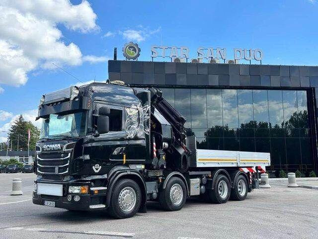 Dropside/ Flatbed truck, Crane truck Scania R560 8x2 PALFINGER PK 92002 SH Fly Jib Winch 5t: picture 16