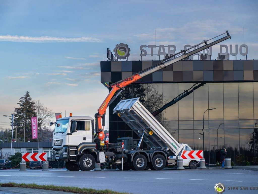 Tipper MAN  TGS 26.360 6x6 PALFINGER PK 18001 EH Crane Kipe: picture 8