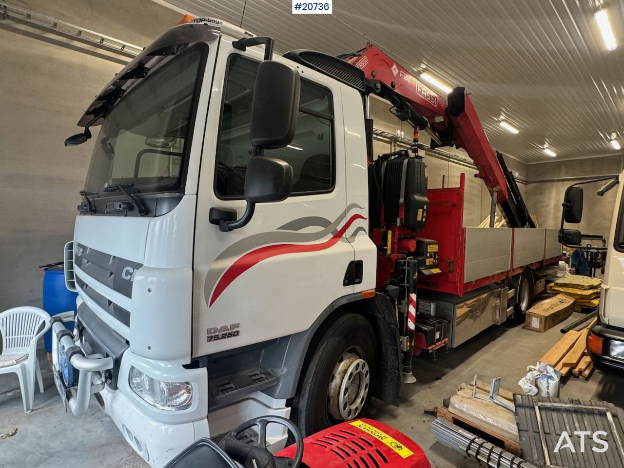 DAF CF75.250 - Dropside/ Flatbed truck, Crane truck: picture 1 DAF CF75.250 - Dropside/ Flatbed truck, Crane truck: picture 1