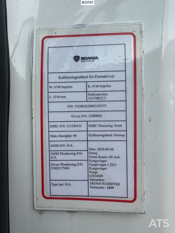 Tractor unit Scania R540 6x2 Trekkvogn m/ Tipp-hydraulikk: picture 35 Tractor unit Scania R540 6x2 Trekkvogn m/ Tipp-hydraulikk: picture 35