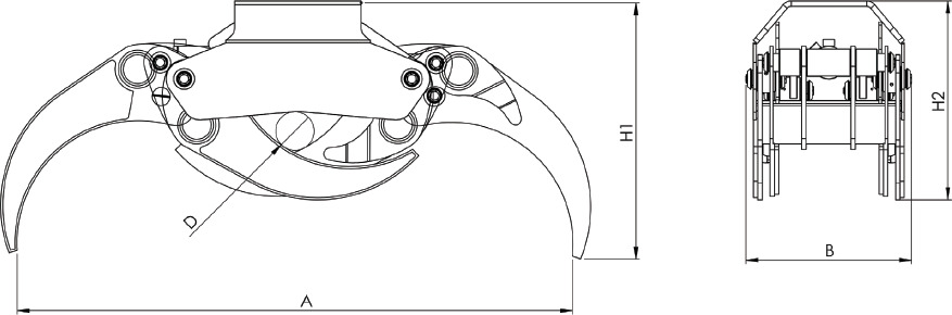 LOG GRAB  REINFORCED SERIE PF-R 22 - Grapple for Loader crane: picture 2 LOG GRAB  REINFORCED SERIE PF-R 22 - Grapple for Loader crane: picture 2