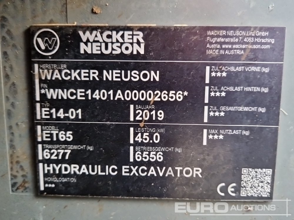 Mini excavator 2019 Wacker Neuson ET65: picture 40 Mini excavator 2019 Wacker Neuson ET65: picture 40