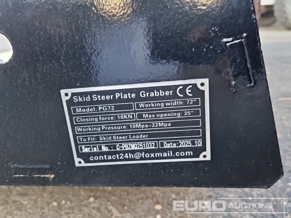 Material handling equipment Unused 2025 GIYI Plate Grabber to suit Skidsteer Loader: picture 10