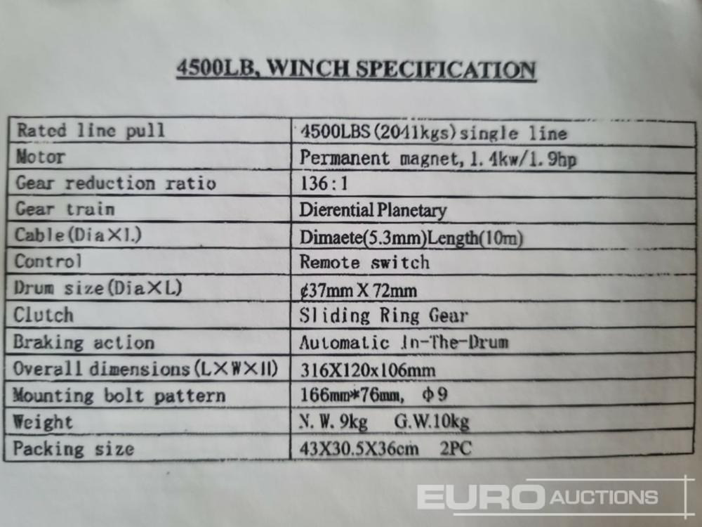 Material handling equipment Unused Junda 4500LBS: picture 7