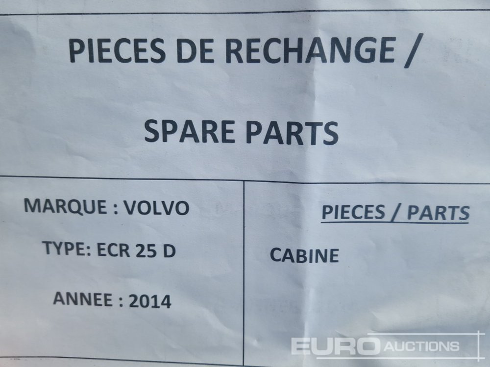 Spare parts for Excavator Cabin to suit Volvo ERC25D: picture 7 Spare parts for Excavator Cabin to suit Volvo ERC25D: picture 7
