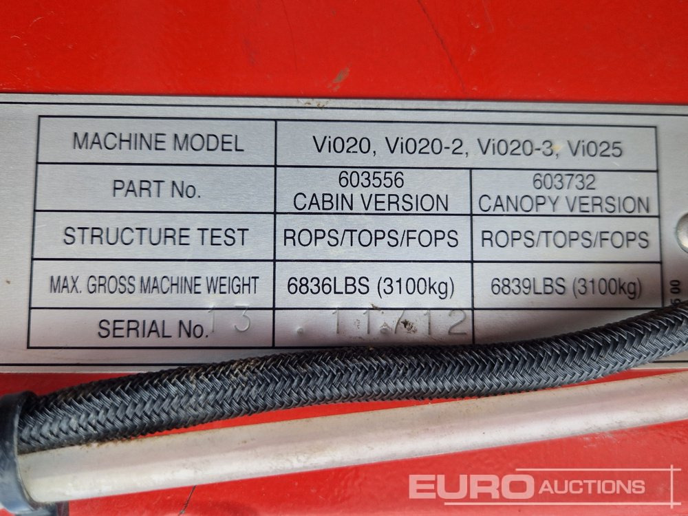 Spare parts for Excavator Cabin to suit Yanmar VIO25-4: picture 7