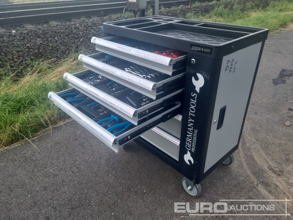 Unused Günter Wagen Germany Tool Trolley, 6 Drawers with 220 Pieces - Construction equipment: picture 1 Unused Günter Wagen Germany Tool Trolley, 6 Drawers with 220 Pieces - Construction equipment: picture 1