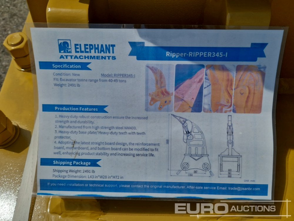 Ripper for Excavator Unused 2025 Elephant  RIPPER345-I: picture 6