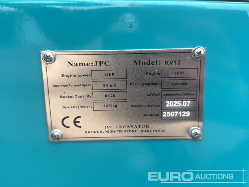 Mini excavator Unused 2025 JPC KV12: picture 40 Mini excavator Unused 2025 JPC KV12: picture 40