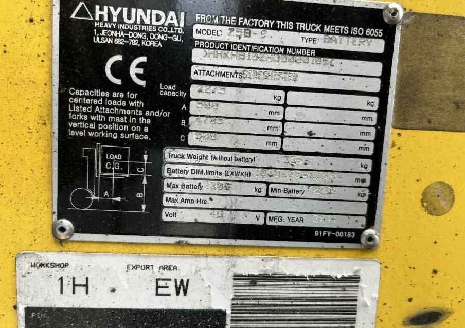 Hyundai 25B-9 - Electric forklift: picture 4 Hyundai 25B-9 - Electric forklift: picture 4