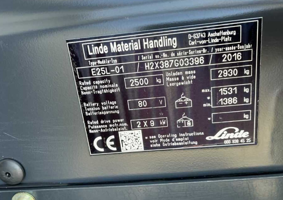 Linde E25 - Electric forklift: picture 4 Linde E25 - Electric forklift: picture 4