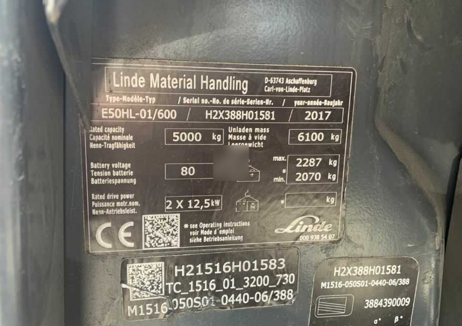 Linde E50HL-01/600 - Electric forklift: picture 4 Linde E50HL-01/600 - Electric forklift: picture 4