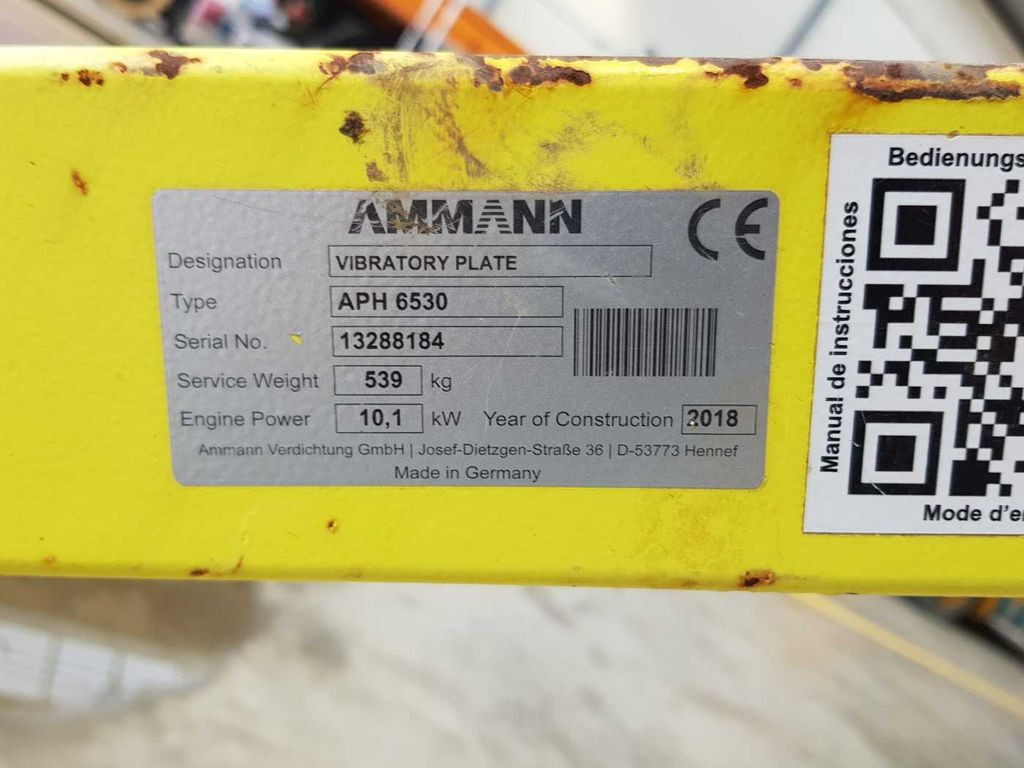 Vibratory plate Ammann APH 6530 Rüttelplatte / 539kg / 2018 / Diesel Ammann APH 6530 Rüttelplatte / 539kg / 2018 / Diesel: picture 8