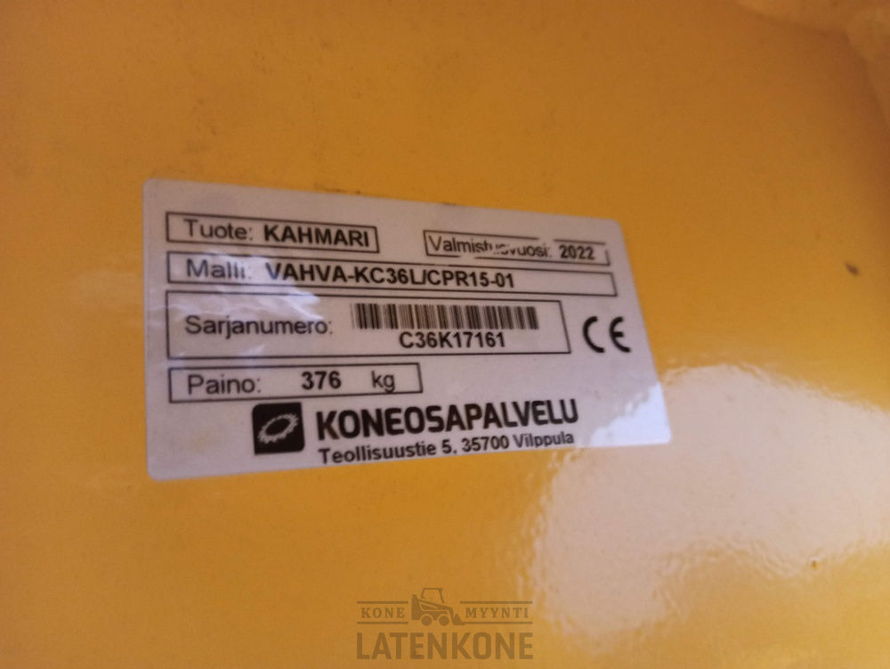 Grapple for Construction machinery Vahva KC36 kaivinkoneen koura QS60 EC-Oil: picture 15