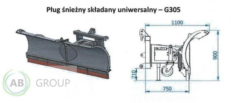 ArkMet pług śnieżny składany G305.300, 3 m - Snow plough for Agricultural machinery: picture 2 ArkMet pług śnieżny składany G305.300, 3 m - Snow plough for Agricultural machinery: picture 2