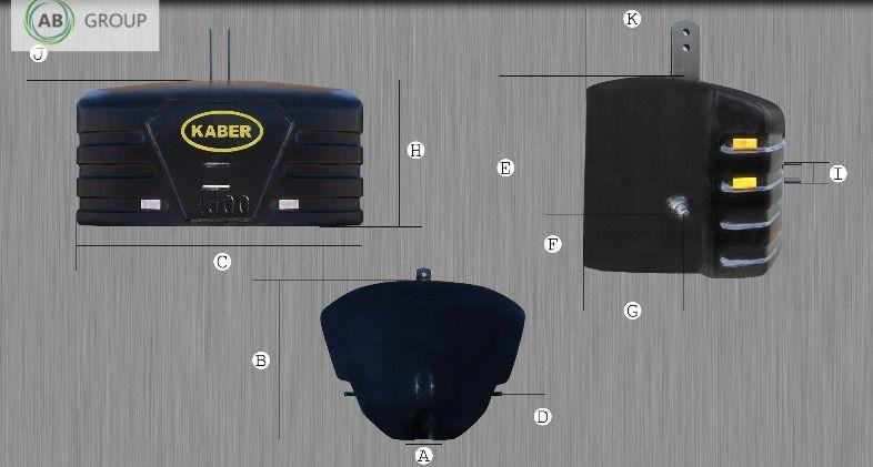 Kaber counterweight type C (seashell) - 600 kg - Counterweight for Agricultural machinery: picture 3 Kaber counterweight type C (seashell) - 600 kg - Counterweight for Agricultural machinery: picture 3