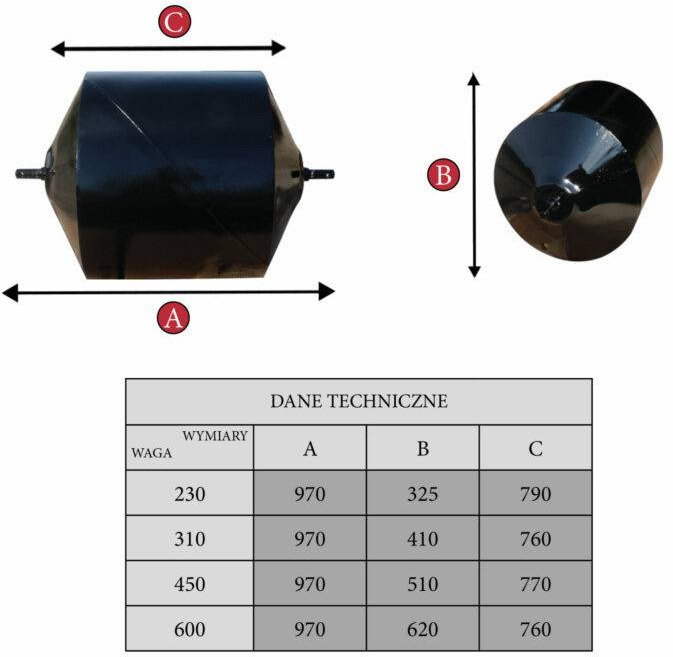 Kaber counterweight type E (tube) - 230 kg - Counterweight for Agricultural machinery: picture 3 Kaber counterweight type E (tube) - 230 kg - Counterweight for Agricultural machinery: picture 3