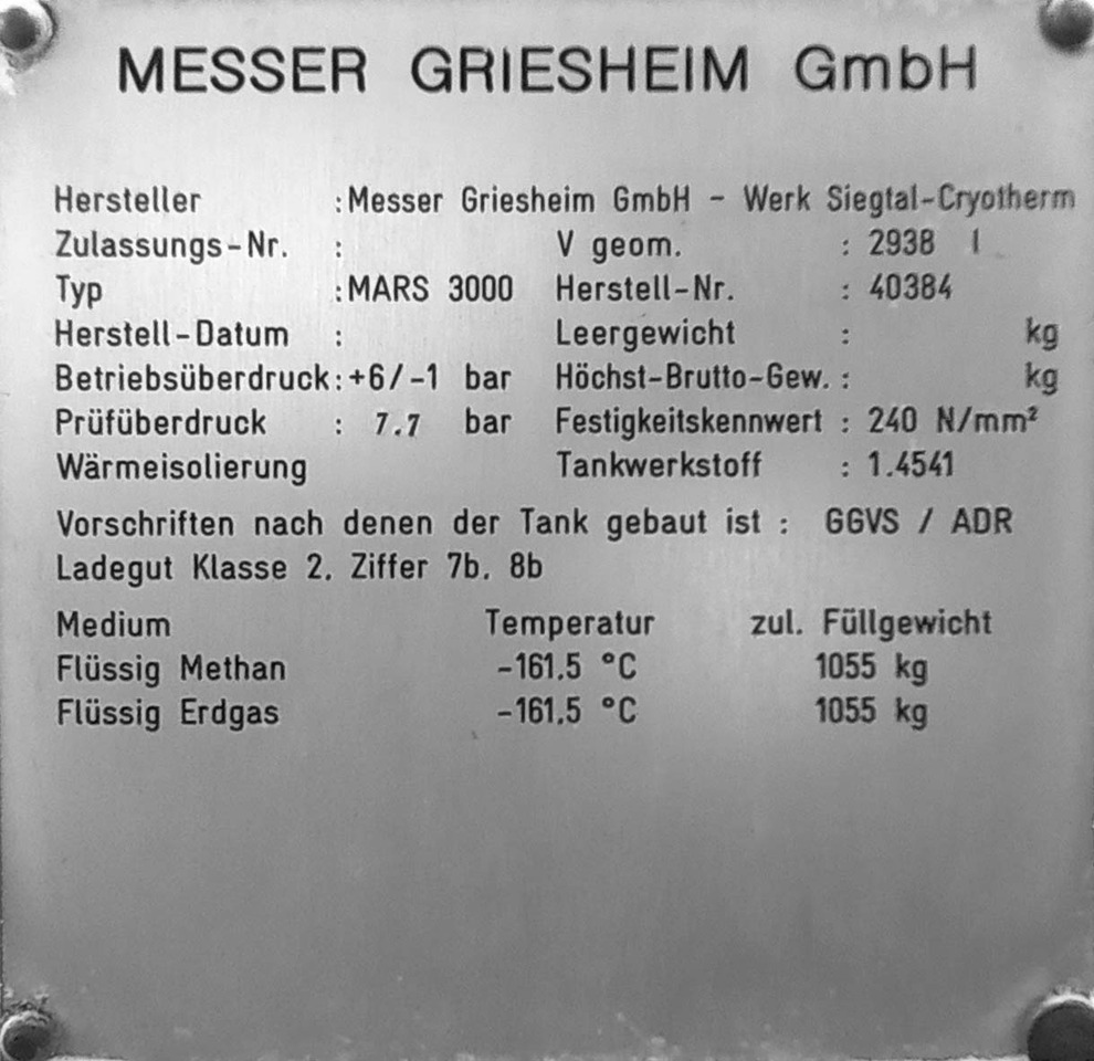Municipal/ Special vehicle Messer Griesheim Tank semi-trailer LNG/CNG filling station Methan Gas Cryogenic: picture 15
