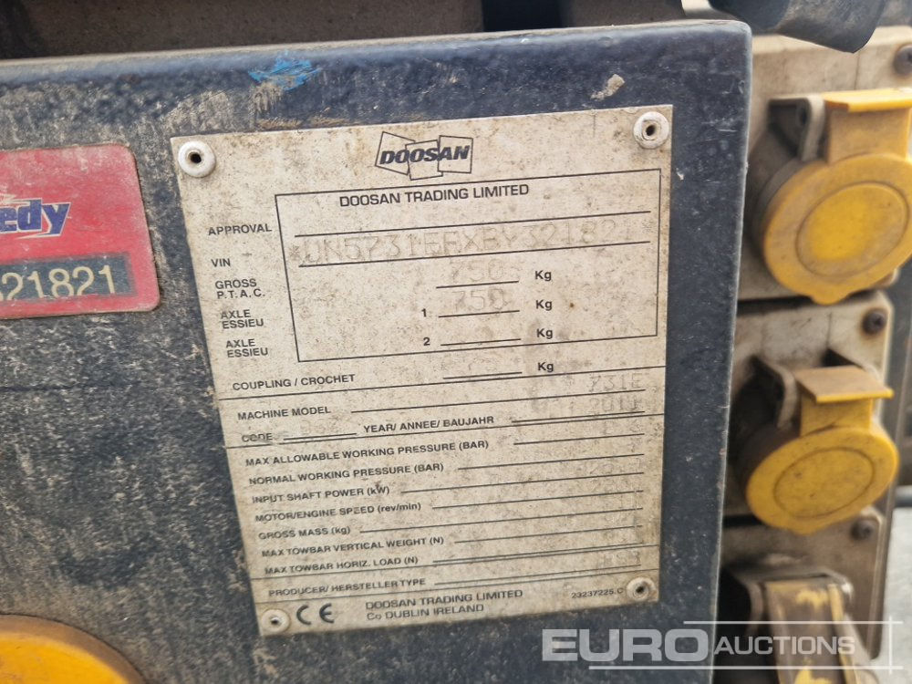 Air compressor 2011 Doosan 731E 105CFM: picture 28