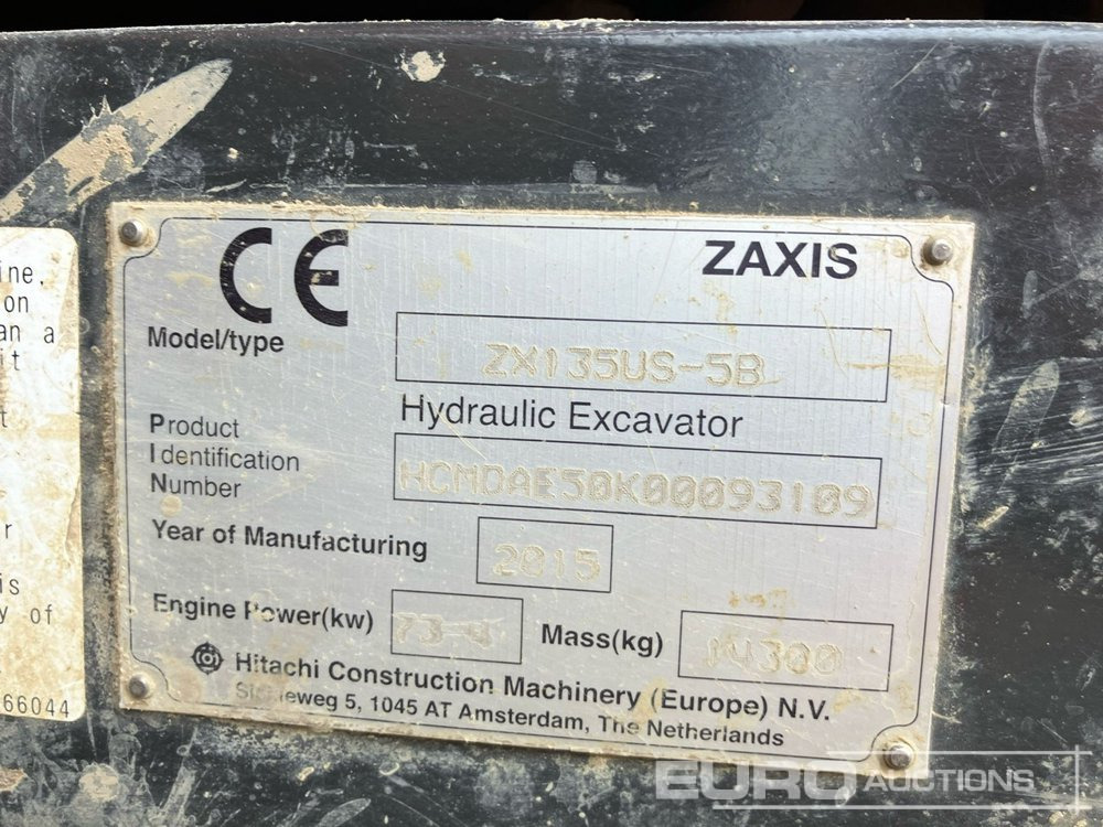 Crawler excavator 2015 Hitachi ZX135US-5B: picture 25