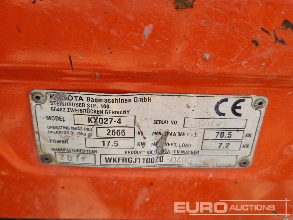 2017 Kubota KX027-4 - Mini excavator: picture 2 2017 Kubota KX027-4 - Mini excavator: picture 2
