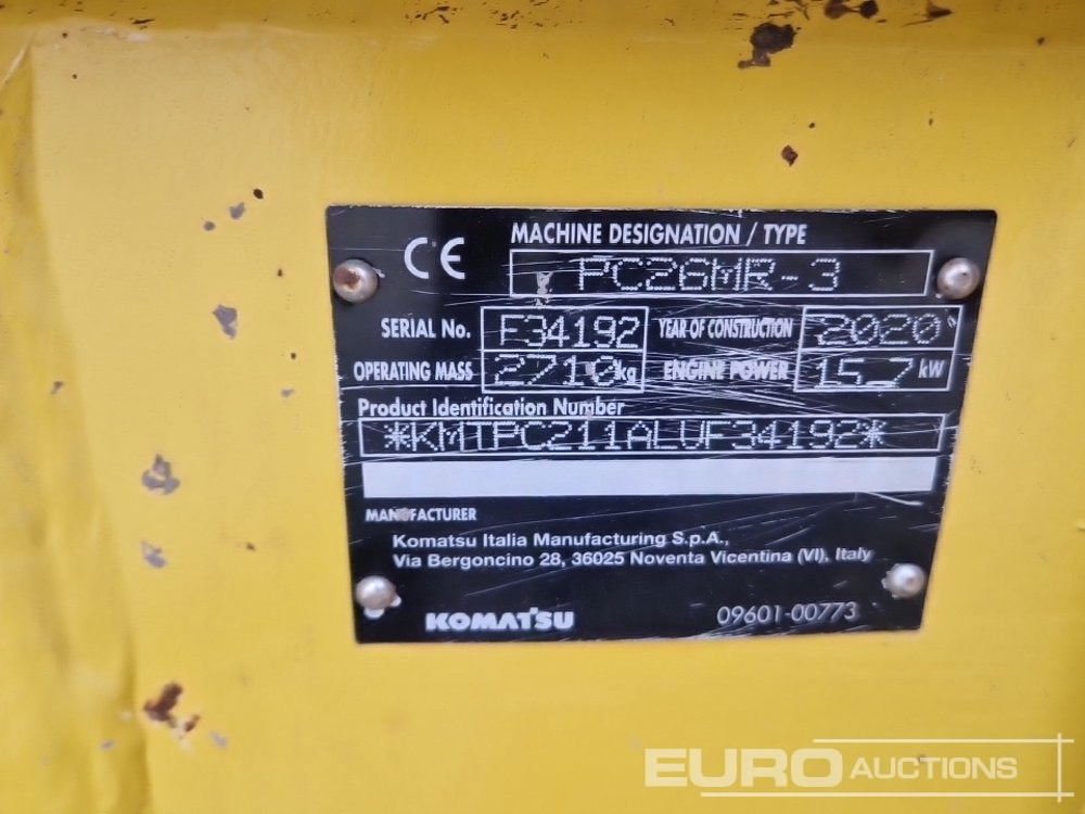 Mini excavator 2020 Komatsu PC26MR-3: picture 41