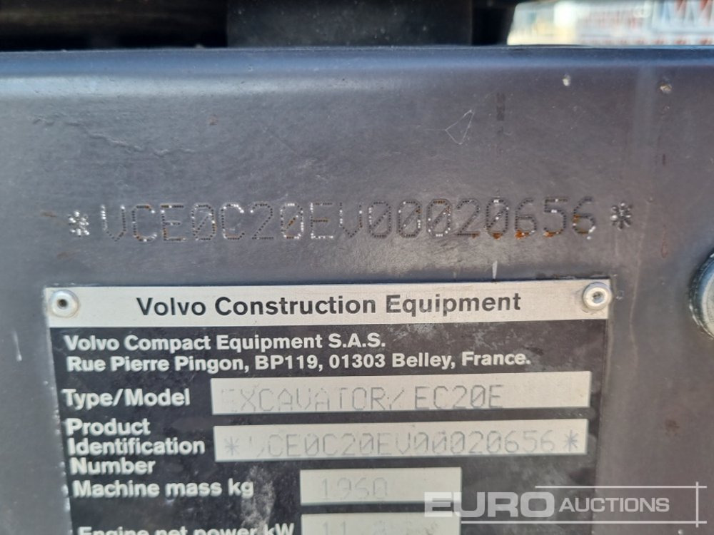 2021 Volvo EC20E - Mini excavator: picture 1 2021 Volvo EC20E - Mini excavator: picture 1