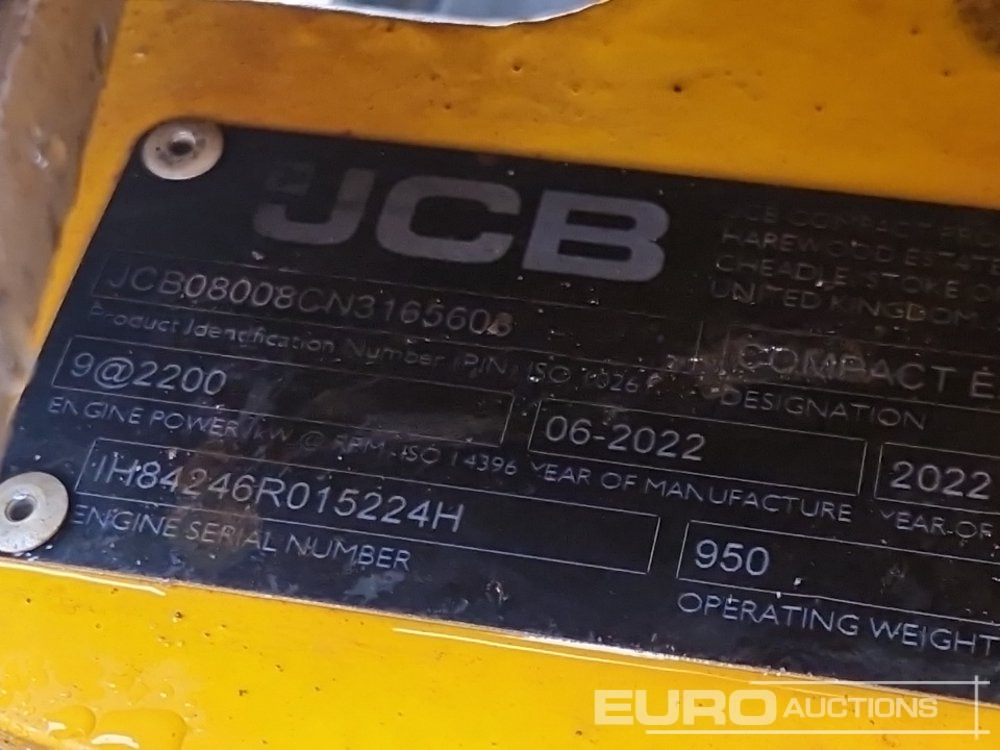 Mini excavator 2022 JCB 8008CT: picture 37
