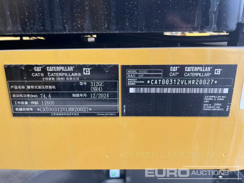 Unused 2024 CAT 312GC - Crawler excavator: picture 3 Unused 2024 CAT 312GC - Crawler excavator: picture 3