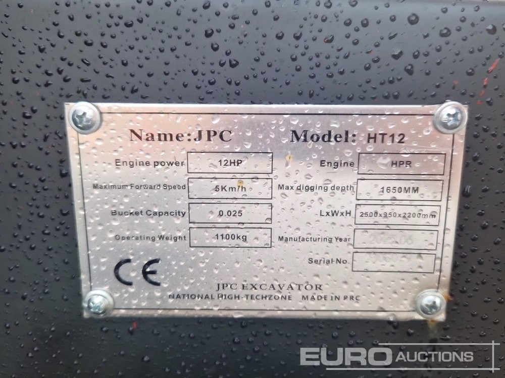 Unused 2025 JPC HT12 - Mini excavator: picture 2 Unused 2025 JPC HT12 - Mini excavator: picture 2
