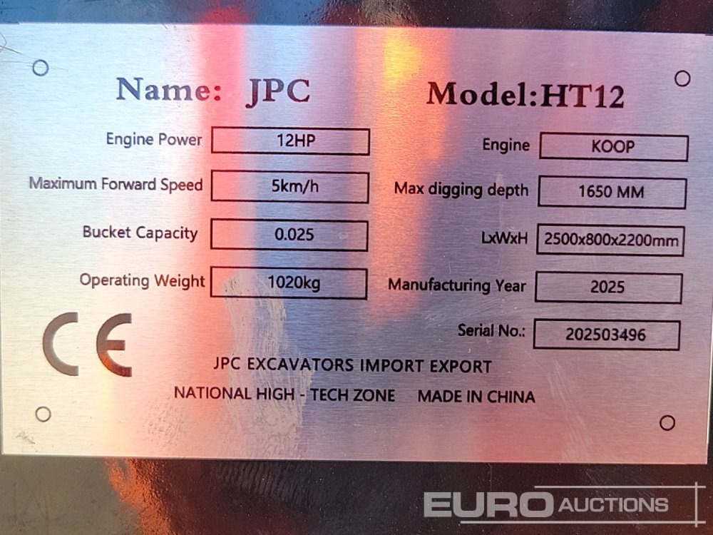 Mini excavator Unused 2025 JPC HT12: picture 37