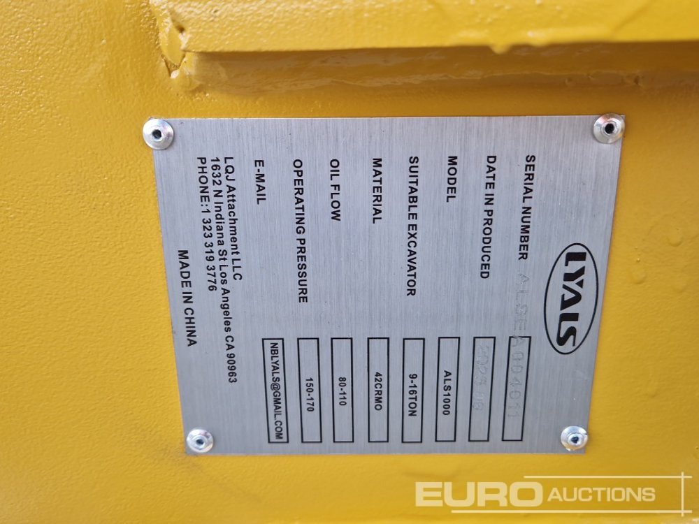 Hydraulic hammer Unused 2025 Lyals ALS1000: picture 16