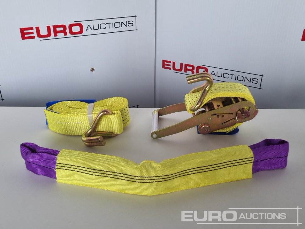 Workshop equipment Unused Boss 4M x 50mm 5 Ton Ratchet Straps with Sling (4 of): picture 29