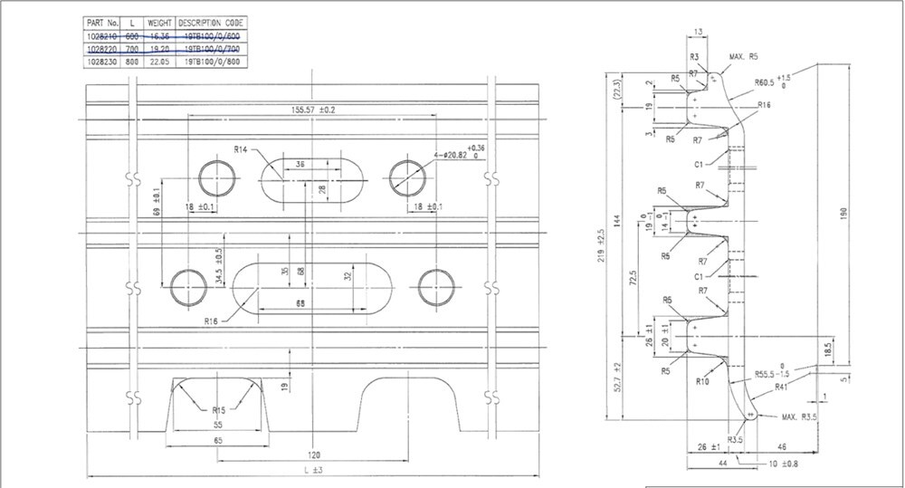 O&K Skoplader 700mm - Track for Excavator: picture 3 O&K Skoplader 700mm - Track for Excavator: picture 3