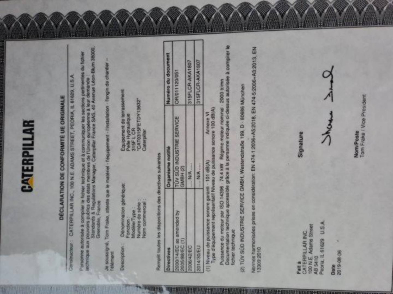 Crawler excavator CAT 315F: picture 14 Crawler excavator CAT 315F: picture 14