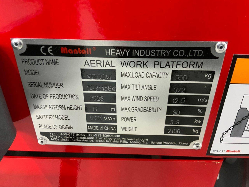 Mantall XE80W - Scissor lift: picture 5 Mantall XE80W - Scissor lift: picture 5
