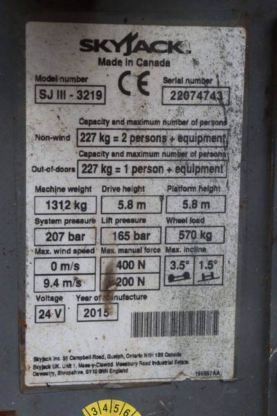 Scissor lift Skyjack SJ III - 3219: picture 14