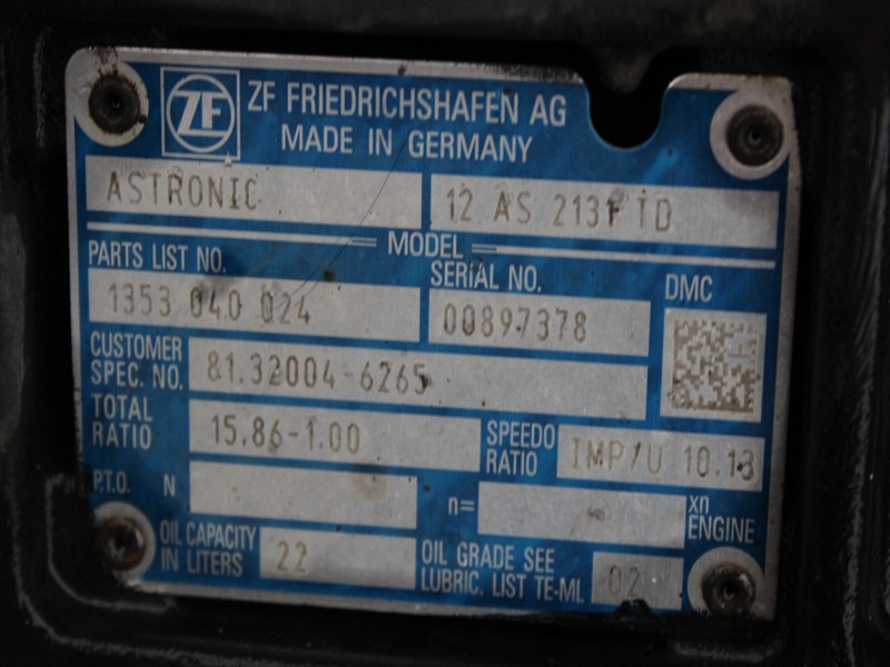 CUTIE DE VITEZE MAN AUTOMATA CU INTARDER 12 AS 2131 TD R=15,86-1,00 81.32004.6265 - Gearbox for Truck: picture 5 CUTIE DE VITEZE MAN AUTOMATA CU INTARDER 12 AS 2131 TD R=15,86-1,00 81.32004.6265 - Gearbox for Truck: picture 5