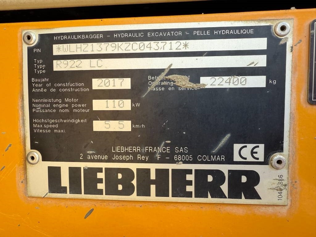 Liebherr R 922 LC - Crawler excavator: picture 5 Liebherr R 922 LC - Crawler excavator: picture 5