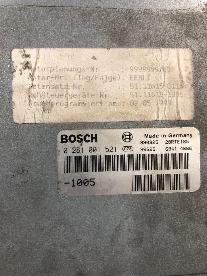 CENTRALINA EDC - RIF. BOSCH 0281001521 - 0281001468 - RIF. MAN 51116157105 - 51116157115 - ECU: picture 2 CENTRALINA EDC - RIF. BOSCH 0281001521 - 0281001468 - RIF. MAN 51116157105 - 51116157115 - ECU: picture 2