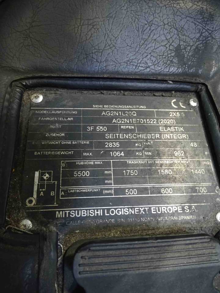 Mitsubishi AG2N1L20Q - Electric forklift: picture 5 Mitsubishi AG2N1L20Q - Electric forklift: picture 5