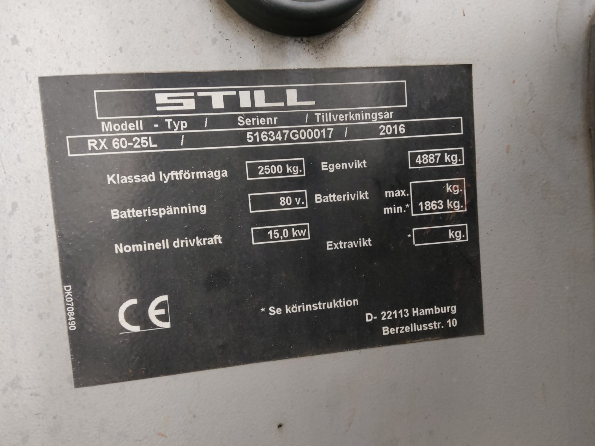 Still RX60-25L - Electric forklift: picture 5 Still RX60-25L - Electric forklift: picture 5