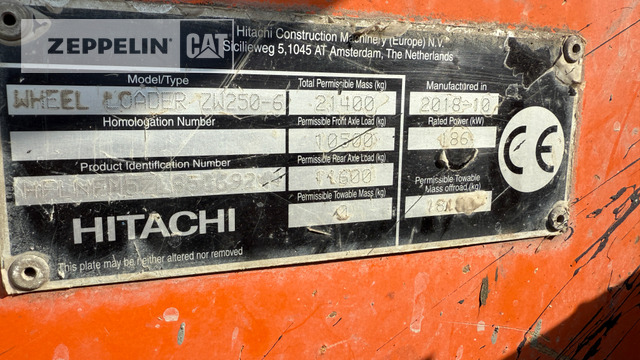 Hitachi ZW250-6 - Wheel loader: picture 5 Hitachi ZW250-6 - Wheel loader: picture 5